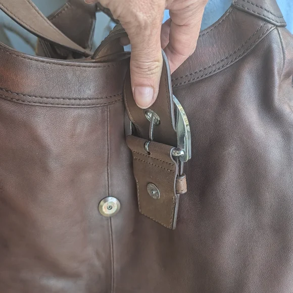 COACH Leather Lynn Soho Purse Hobo Shoulder Bag F 17092 Brown leather - Picture 7 of 16